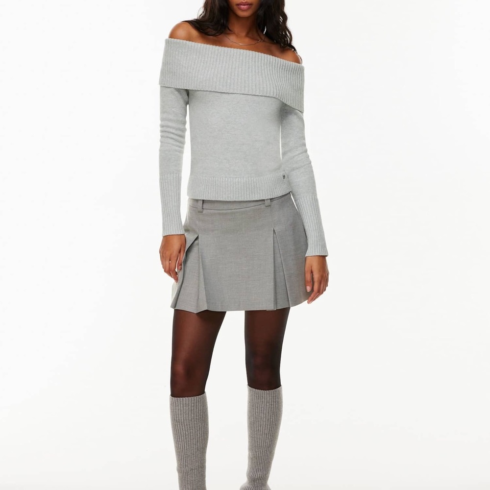 Gray Pleated Skirt